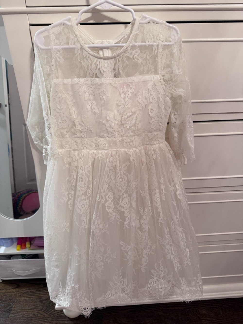 White Lace A-Line Dress